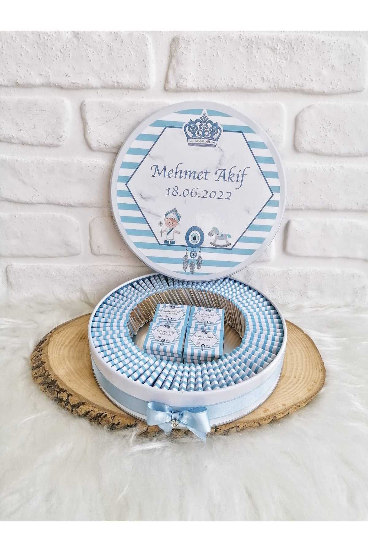 200 Adet Sünnet Temalı Isme Özel Erkek Bebek Hediyelik Çikolata - Görsel 6