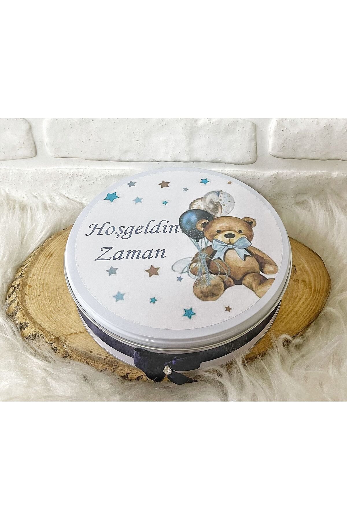 200 Adet+200 Gr Drajeli Lacivert Ayıcıklı İsme Özel Erkek Bebek Hoşgeldin Doğumgünü Hediyelik Çikola - Görsel 5