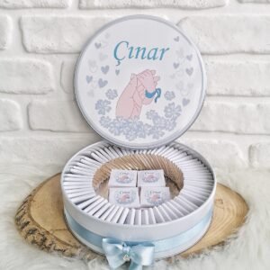 100 Adet Anne-Bebek Eli Temalı Model 1 İsme Özel Hoşgeldin Erkek Bebek Hediyelik Çikolata