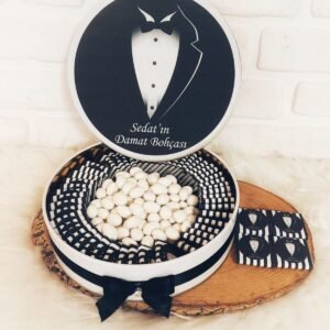 50 Adet+200 Gr Drajeli Damat Bohçası Temalı İsme Özel Hediyelik Çikolata