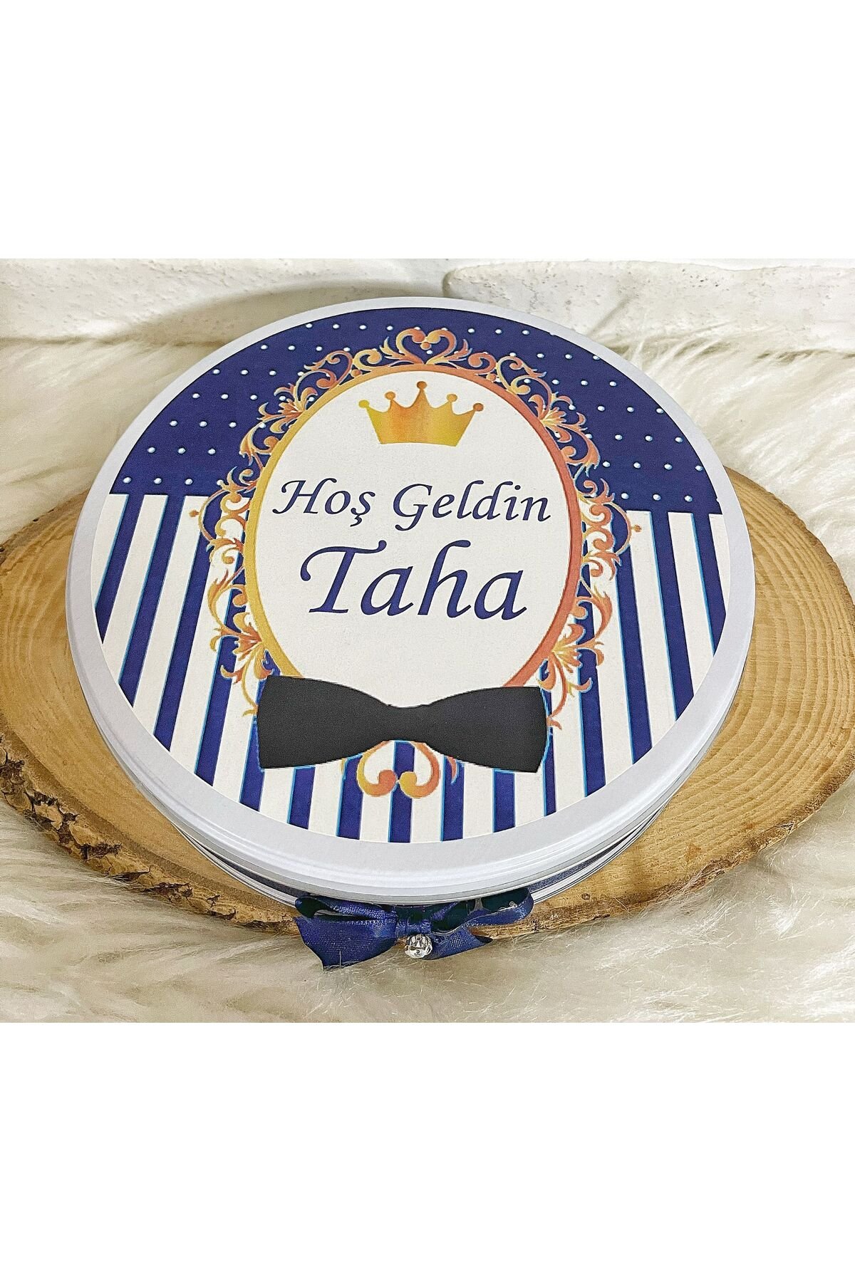 200 Adet + 200 Gr Drajeli Kral Tacı Temalı İsme Özel Hoşgeldin Erkek Bebek Hediyelik Çikolata - Görsel 5